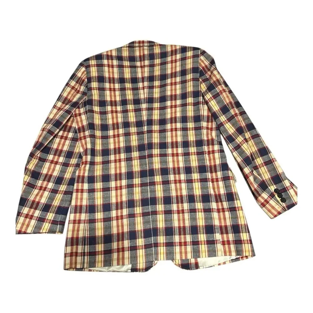 Vintage 60’s 70’s Haggar plaid linen preppy  Country Club blazer.Size 40